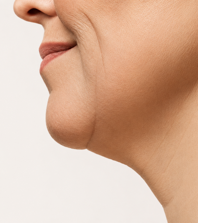 Why does the jawline disappear with age?